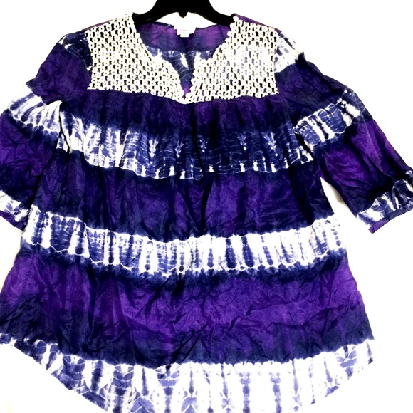 Calypso St.Barth ๐ฏ%SILK Crochet Lovely Tunic Top - Picture 2 of 13